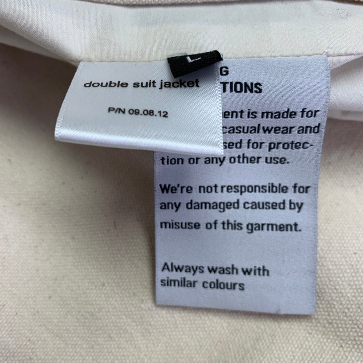 CAMIEL FORTGENS Size L Grey Taupe Color Block Cotton Raw edge Coat