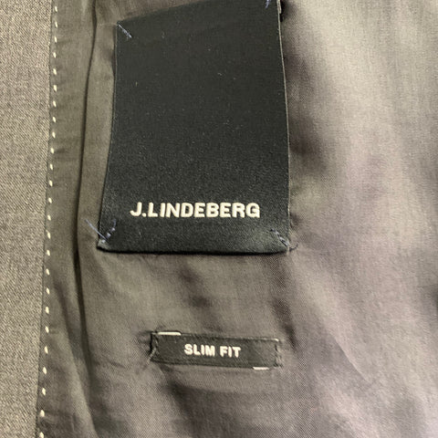 J.LINDEBERG Taille 40 Gris Laine Vierge Veste Sport Coupe Slim Droite