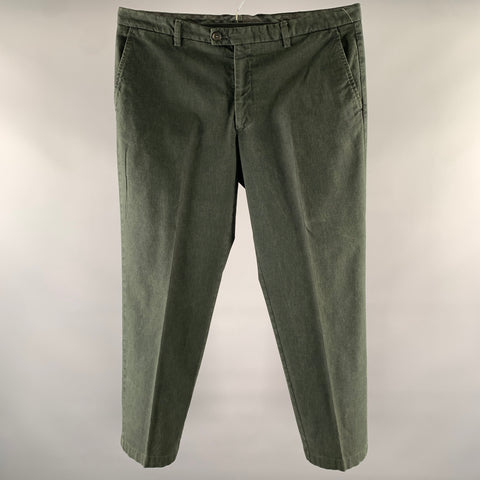 ETRO Size 36 Forest Green Cotton Blend Zip Fly Casual Pants