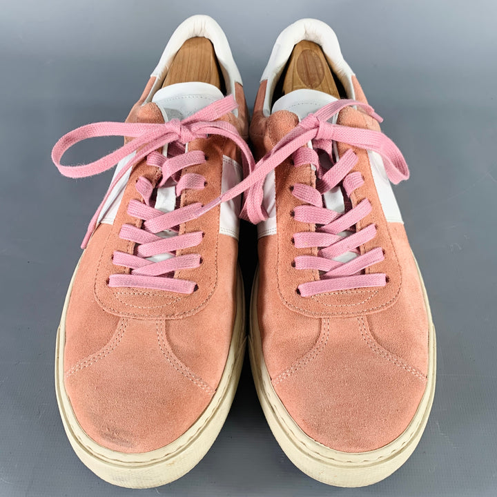 PAUL SMITH Size 9 Levon Pink White Suede Leather Low Top Sneakers