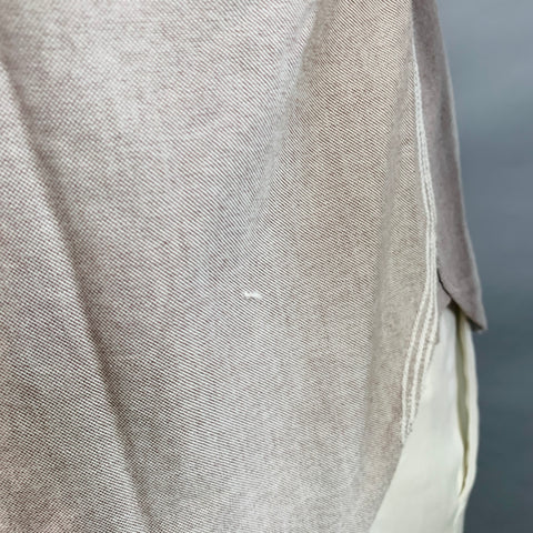 WINGS + HORNS Size L Grey Cotton One Pocket Button Down Collar Long Sleeve Shirt