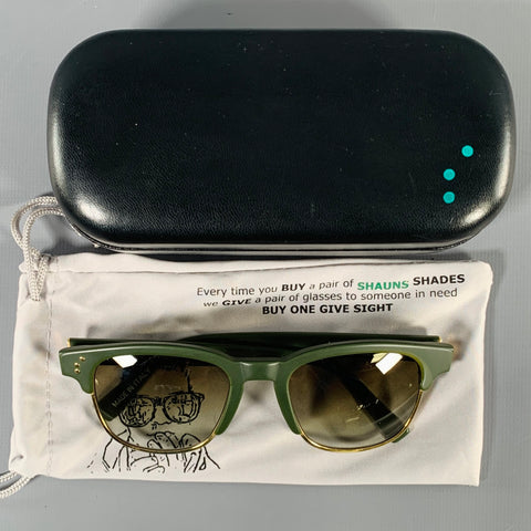 SHAUNS SHADES -Harris- Green Yellow Metal Sunglasses