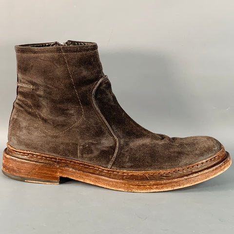 UNTAMED STREET Size 13 York Brown Suede Side Zipper Boots