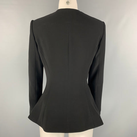 BROCK COLLECTION Abrigo con cremallera oculta sólida de poliéster negro Talla 4