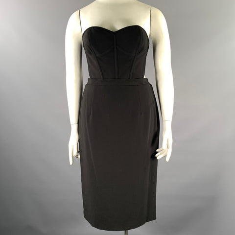 BLACK HALO Size L Black 3595114 Strapless Cocktail Dress