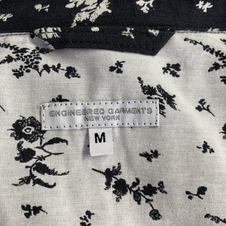 ENGINEERED GARMENTS Size M Black White Cotton Blend Floral Jacket