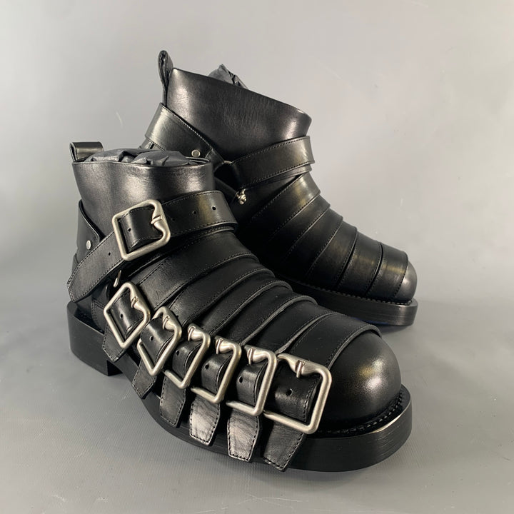 BURBERRY Size 8.5 Black Leather Pull On Boots