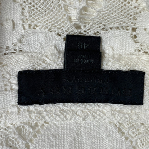 Chemise BURBERRY PRORSUM Taille M Crème Coton mélangé Dentelle Patte de boutonnage cachée