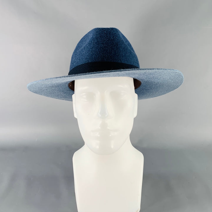 GOORIN BROTHERS Size L Blue Ombre Wool Felt Fedora Hat