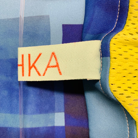 ROHKA Size S Blue Multi Color Polyester Woven Padded Oversized Hidden Zip Up Jacket