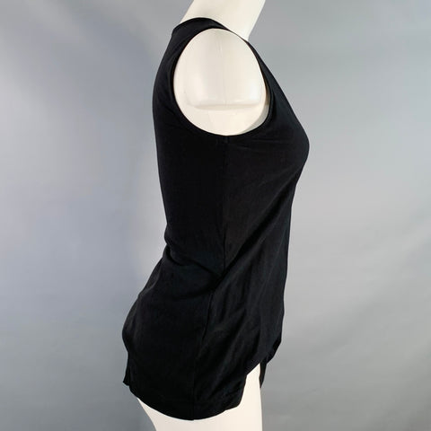 YOHJI YAMAMOTO Size M Black Jersey Sleeveless Asymmetrical Tank Casual Top