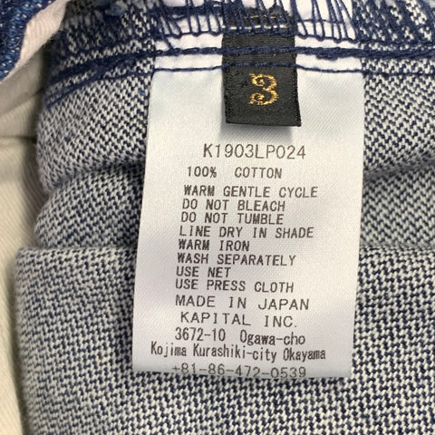 KAPITAL Size L Easy Beach Go Blue Cotton Adjustable Drop Crotch Casual Pants