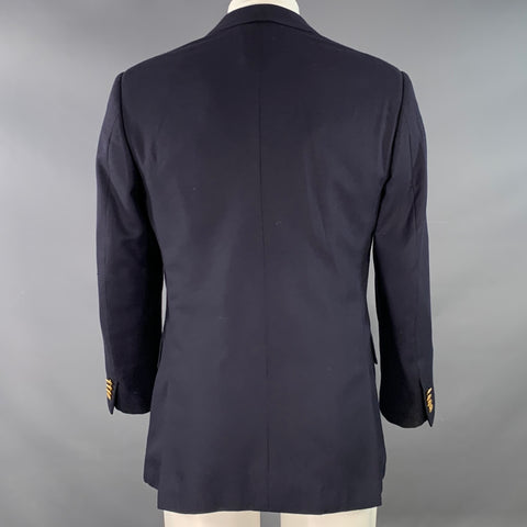 RALPH LAUREN Size 38 Regular Navy Cashmere Double Breasted Sport Coat