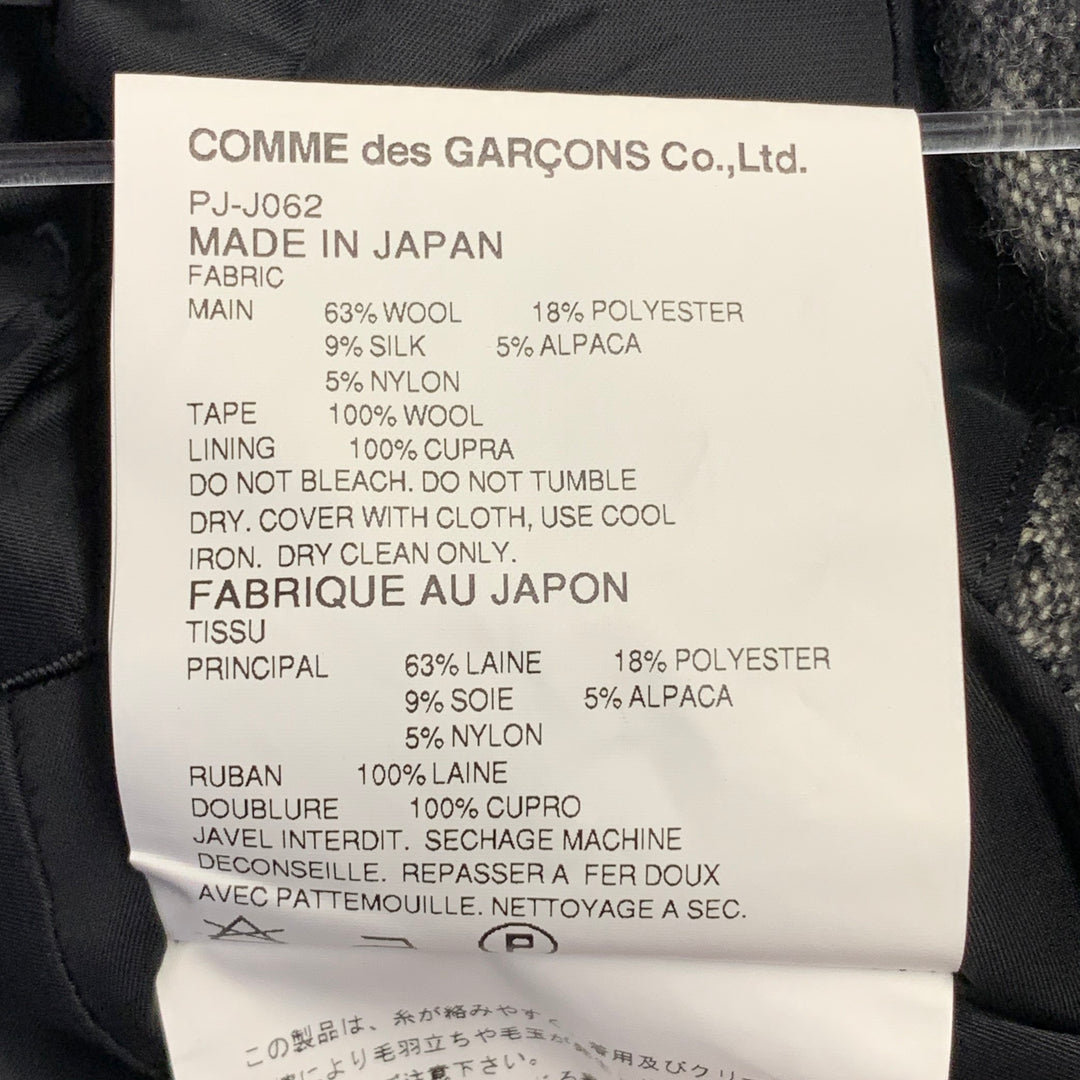 COMME des GARCONS HOMME PLUS AW12 Size XS Grey Black Wool Notch Lapel Sport Coat
