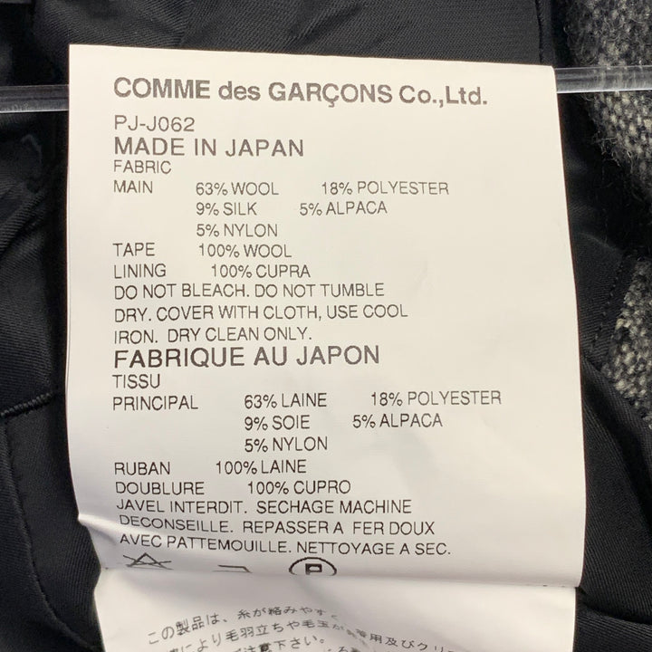 COMME des GARCONS HOMME PLUS AW12 Size XS Grey Black Wool Notch Lapel Sport Coat