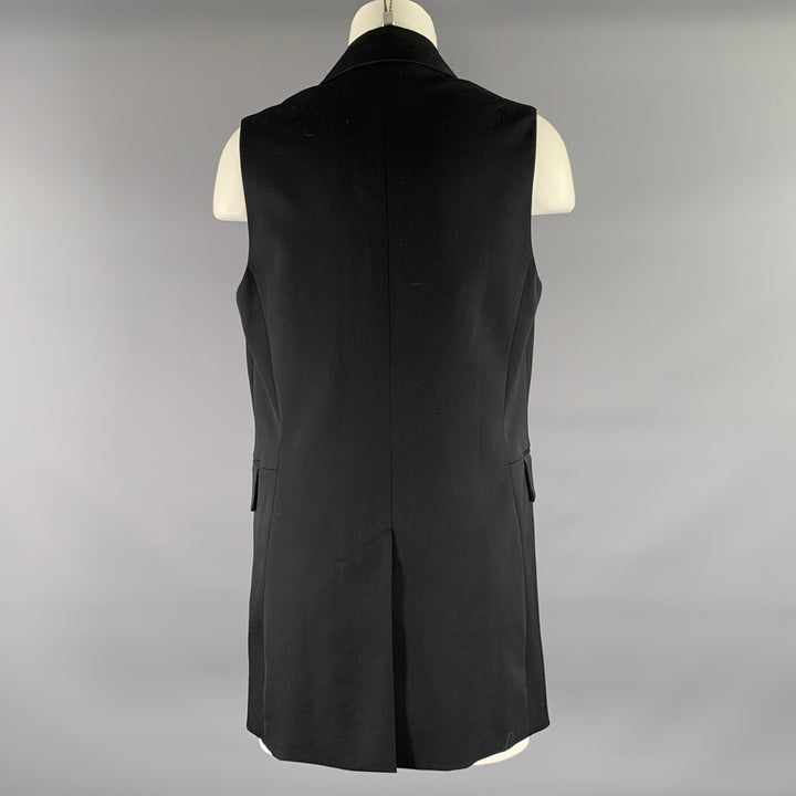 RAG & BONE Size 8 Black Wool Blend Double Breasted Vest
