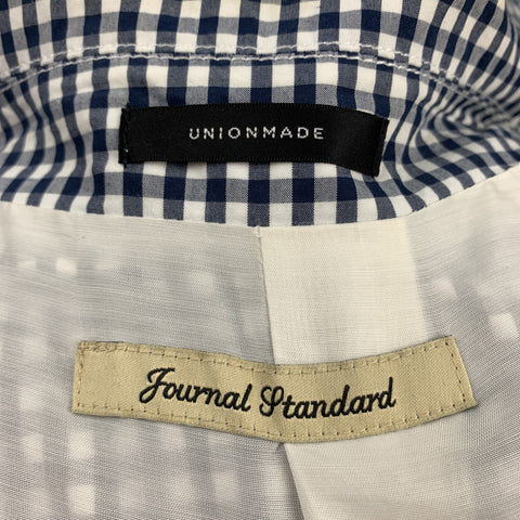 JOURNAL STANDARD Size S Navy & White Checkered Cotton Buttoned Coat
