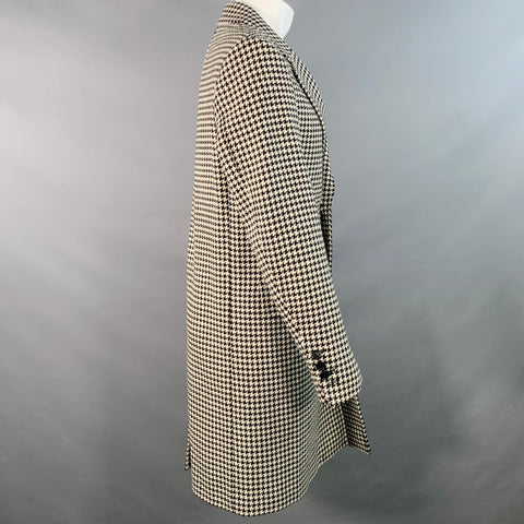 AMI by ALEXANDRE MATTIUSSI Size 36 Black White Wool Blend Houndstooth Coat