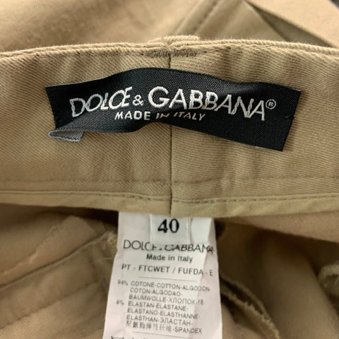 DOLCE & GABBANA Size 4 Khaki Cotton Elastane Cargo Casual Pants