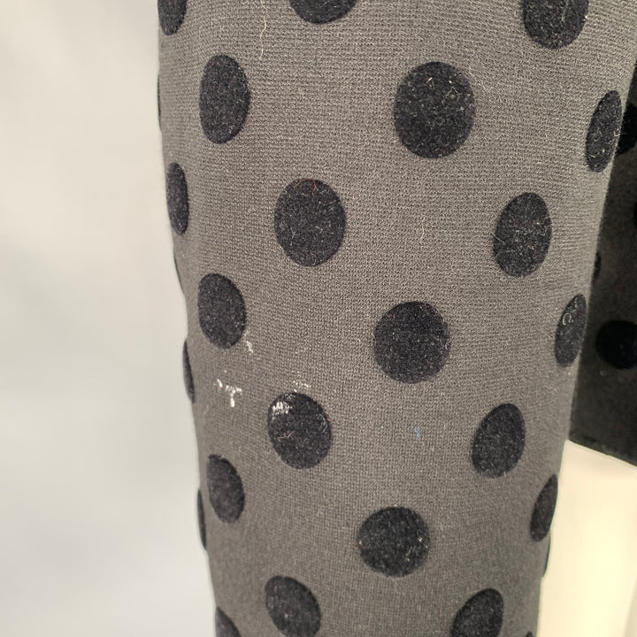 AKRIS Size 8 Black Viscose Blend Polka Dot Blazer