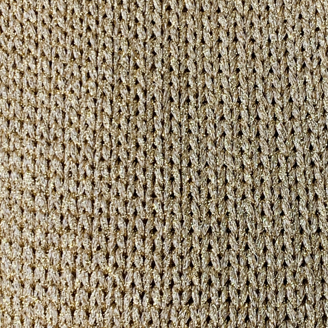 RALPH LAUREN Size L Gold Metallic Knit Belted Cardigan