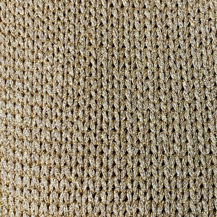 RALPH LAUREN Size L Gold Metallic Knit Belted Cardigan