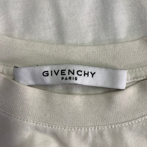 GIVENCHY Size XXS White Logo Cotton Silk Crew Neck T-shirt