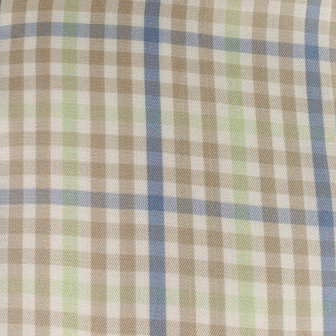 PETER MILLAR Size M Blue Taupe Green Checkered Cotton Long Sleeve Shirt