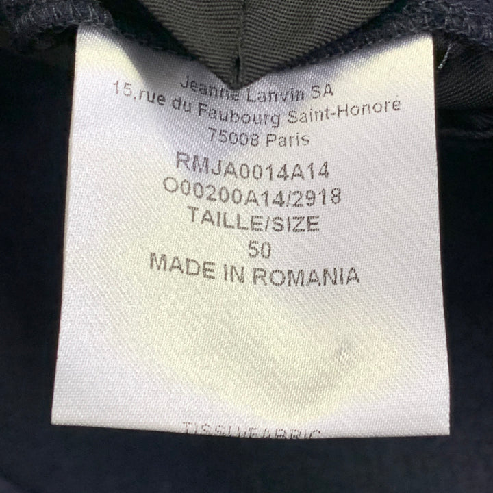 LANVIN Size 40 Navy Black Two Toned Wool Blend Snaps Sport Coat