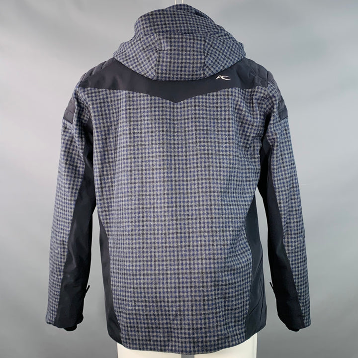 KJUS Size M Formula SE Black Grey Navy Plaid Polyamide Blend Ski Jacket