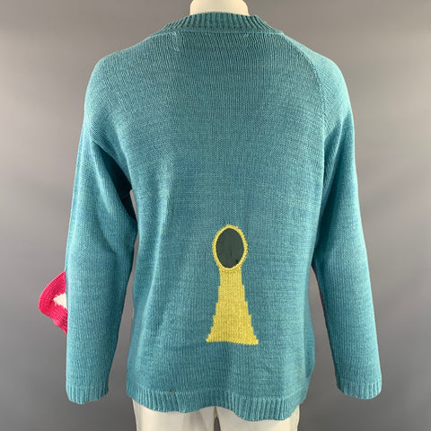 SURVIVAL OF THE FASHIONEST SS2020 Size XL Blue Multi Color Cotton Blend Sweater