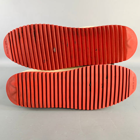 Baskets montantes en cuir color block noir, rouge et blanc FEAR OF GOD taille 10