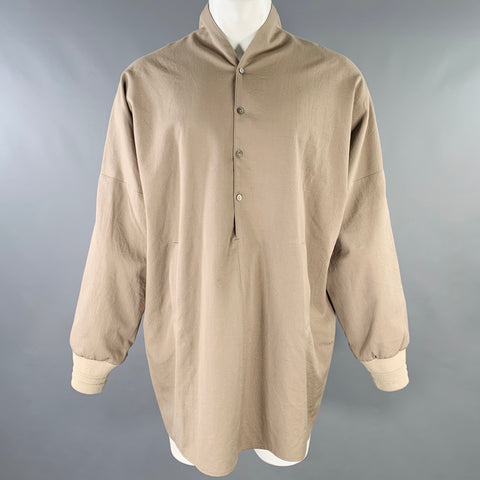 YANTOR Size M Tan Wool Half Placket Coat