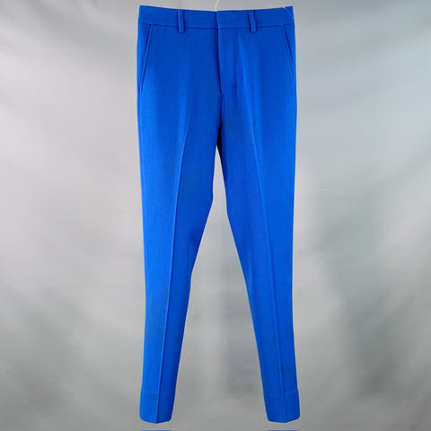 AMI by ALEXANDRE MATTIUSSI Size 28 Royal Blue Wool Twill Button Fly Dress Pants