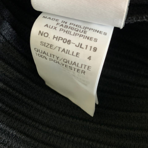 ISSEY MIYAKE Size L Black Pleated Polyester Snap buttons Cardigan