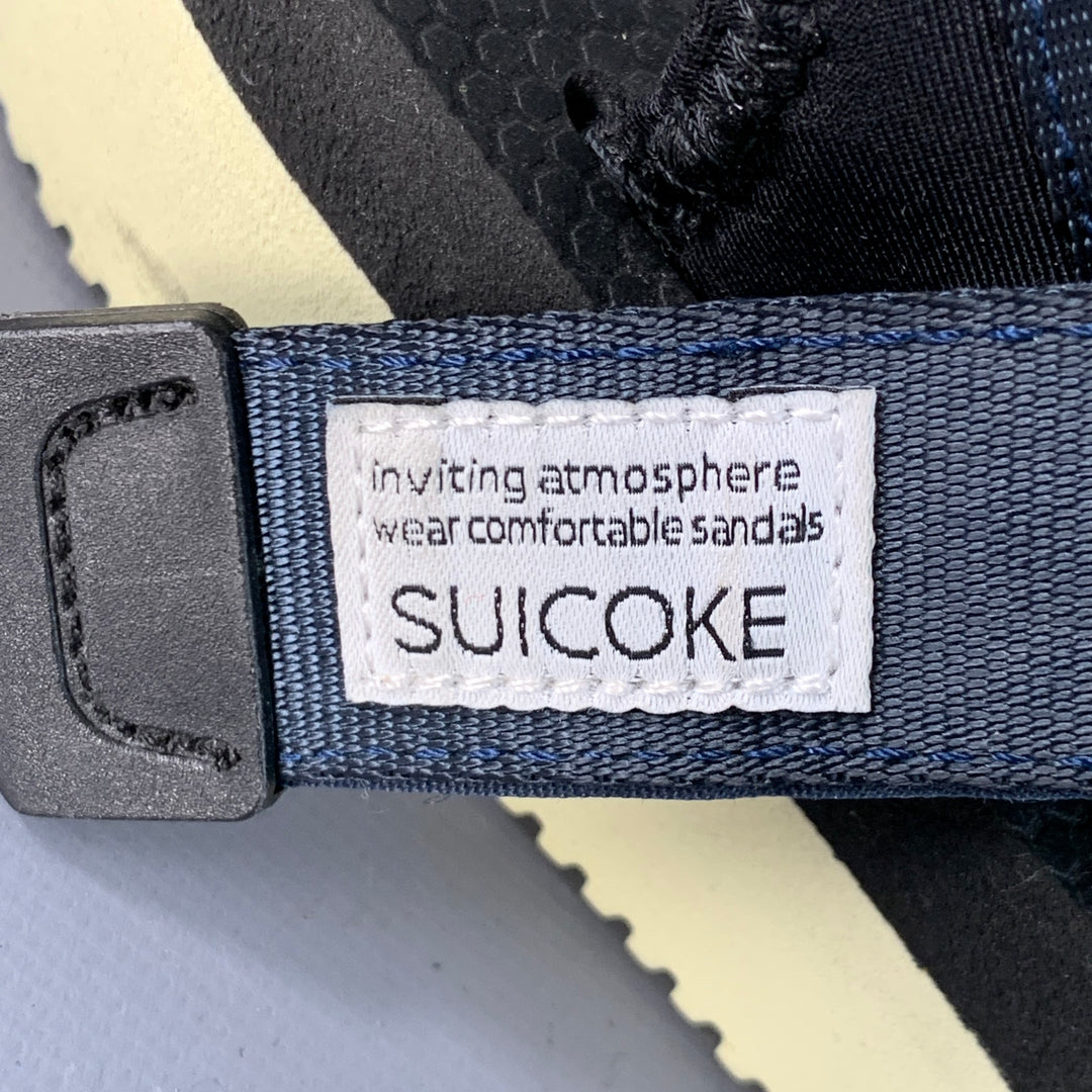 SUICOKE Size 8 KISSEE-Cab Black Navy Nylon Sandals