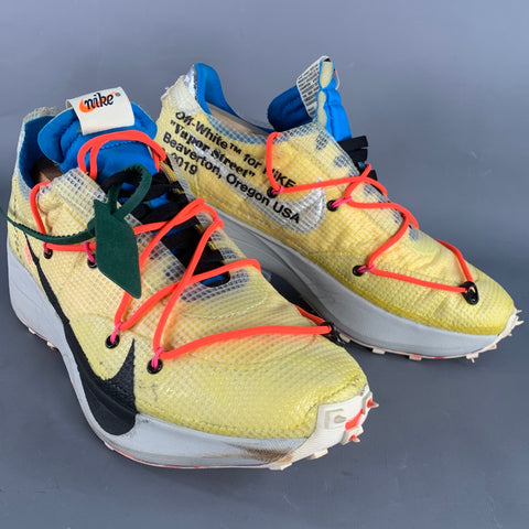 OFF-WHITE x NIKE 2020 Size 12.5 Vapor Street Yellow Black Color Block Lace-Up Sneakers