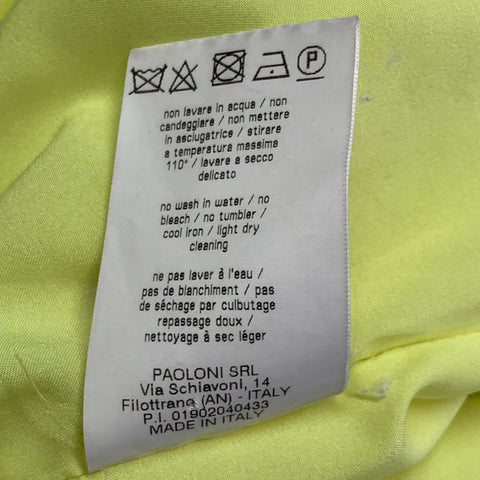 MSGM Size S Yellow Polyester Layered A-Line V-Neck Dress