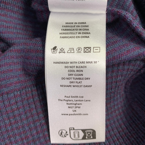 PS by PAUL SMITH Size S Purple Multi Color Stripe Cotton Merino Wool Pullover