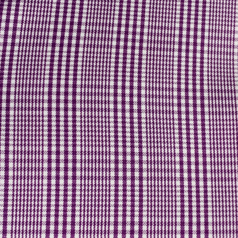 ISAIA Size M Purple White Glenplaid Cotton Spread Collar Long Sleeve Shirt