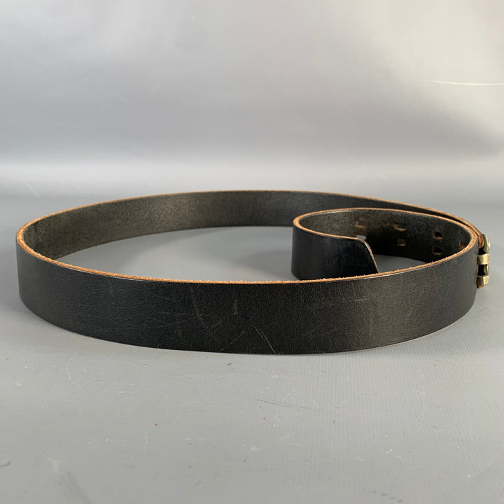 BILLY KIRK Size 32 Black Leather Claw Buckle Belt
