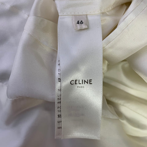 CELINE Size 36 Beige Black Sequined Polyester Notch Lapel Sport Coat
