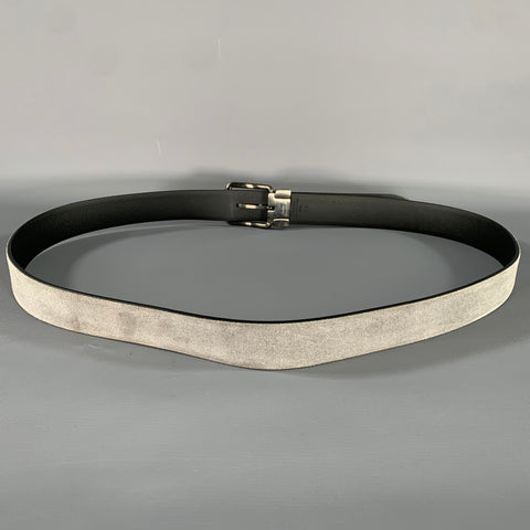 TOD'S Grey Black Suede Leather Belt