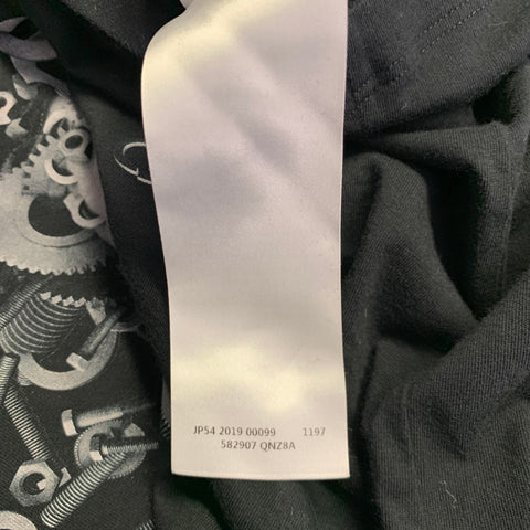 ALEXANDER MCQUEEN Size L Black Grey Skull Print Cotton Crew Neck T-shirt