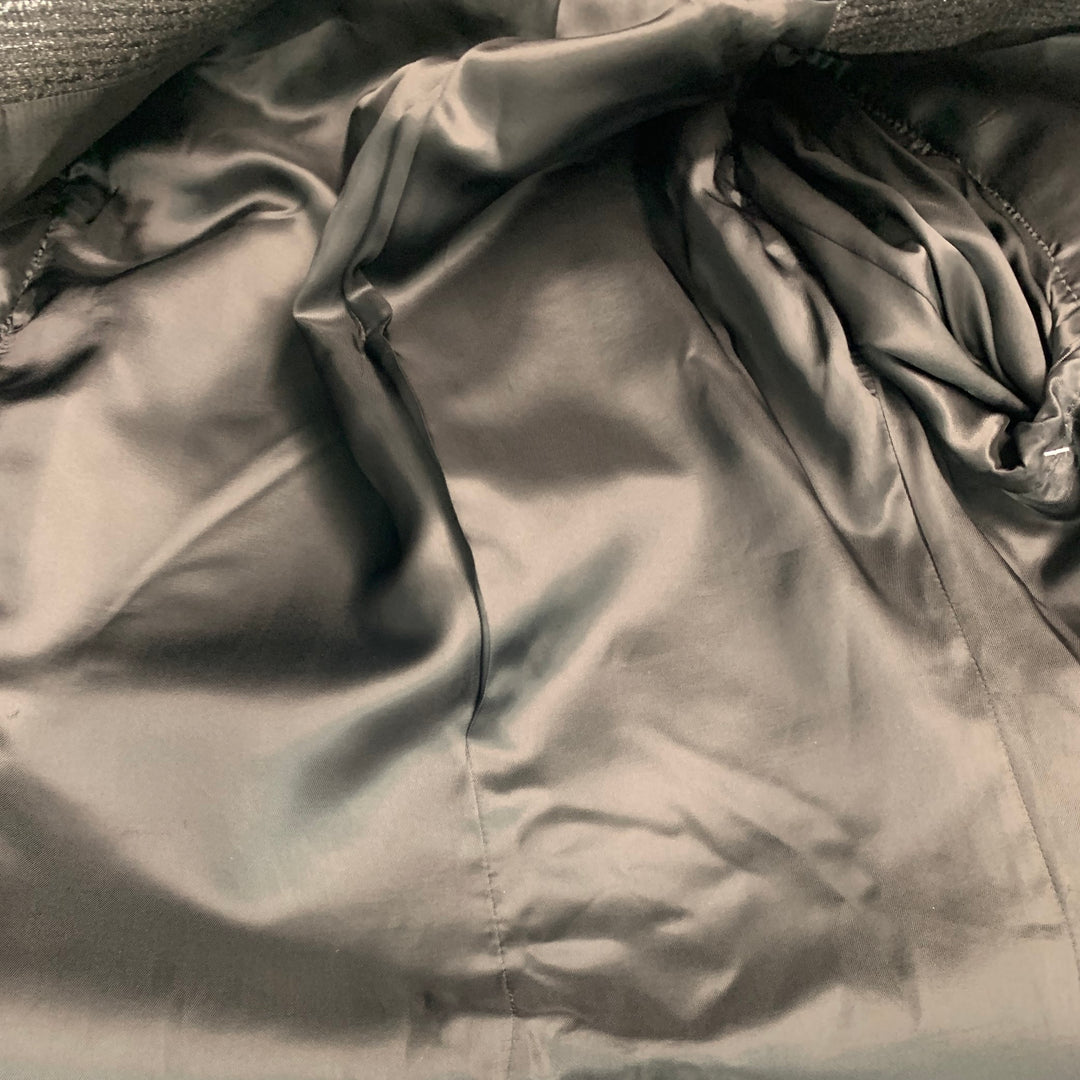 CoSTUME NATIONAL Size 42 Black Metallic Viscose Blend Peak Lapel Suit