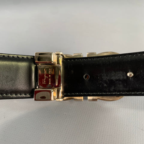 SALVATORE FERRAGAMO Size 32 Brown Black Reversible Leather Belt