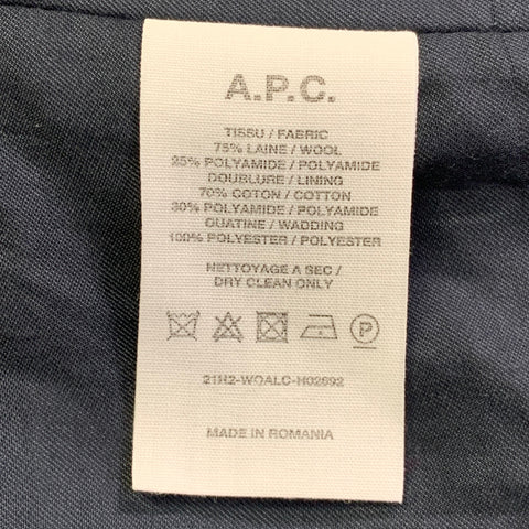 Veste zippée A.P.C. taille M à carreaux bleus, gris et noirs en mélange de laine