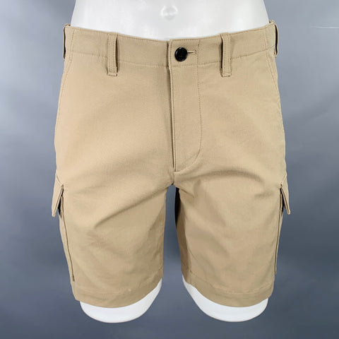 THEORY Size 30 Khaki Twill Cotton Blend Zip Fly Shorts