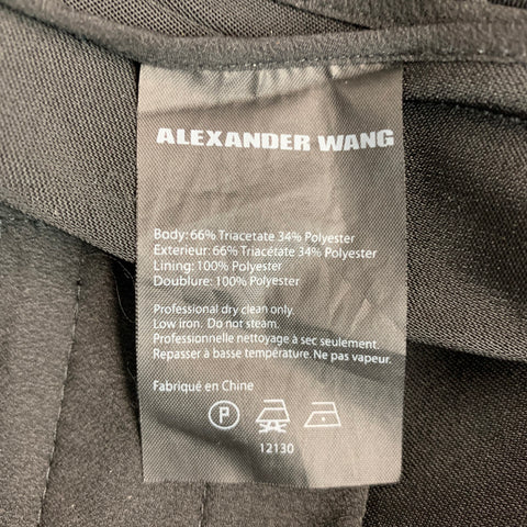 ALEXANDER WANG Talla 6 Pantalones casuales ajustados de mezcla de triacetato negro