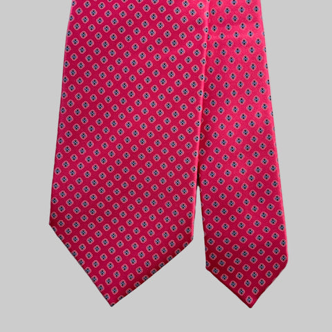 DOLCEPUNTA Pink Blue Polka Dot Silk Tie